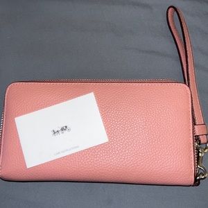 Pink Coach accordion wallet